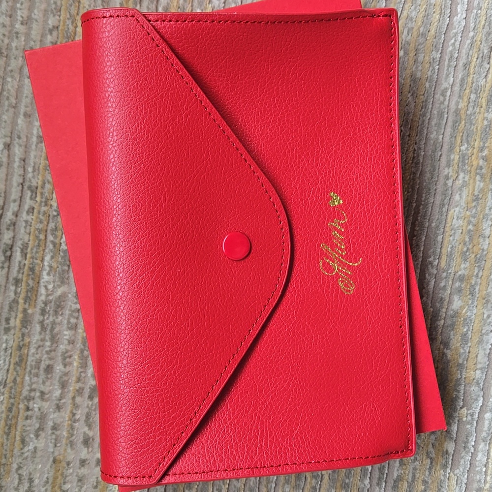 David Yurman Red Leather Clutch and Matching Gift Box - Picture 2 of 6